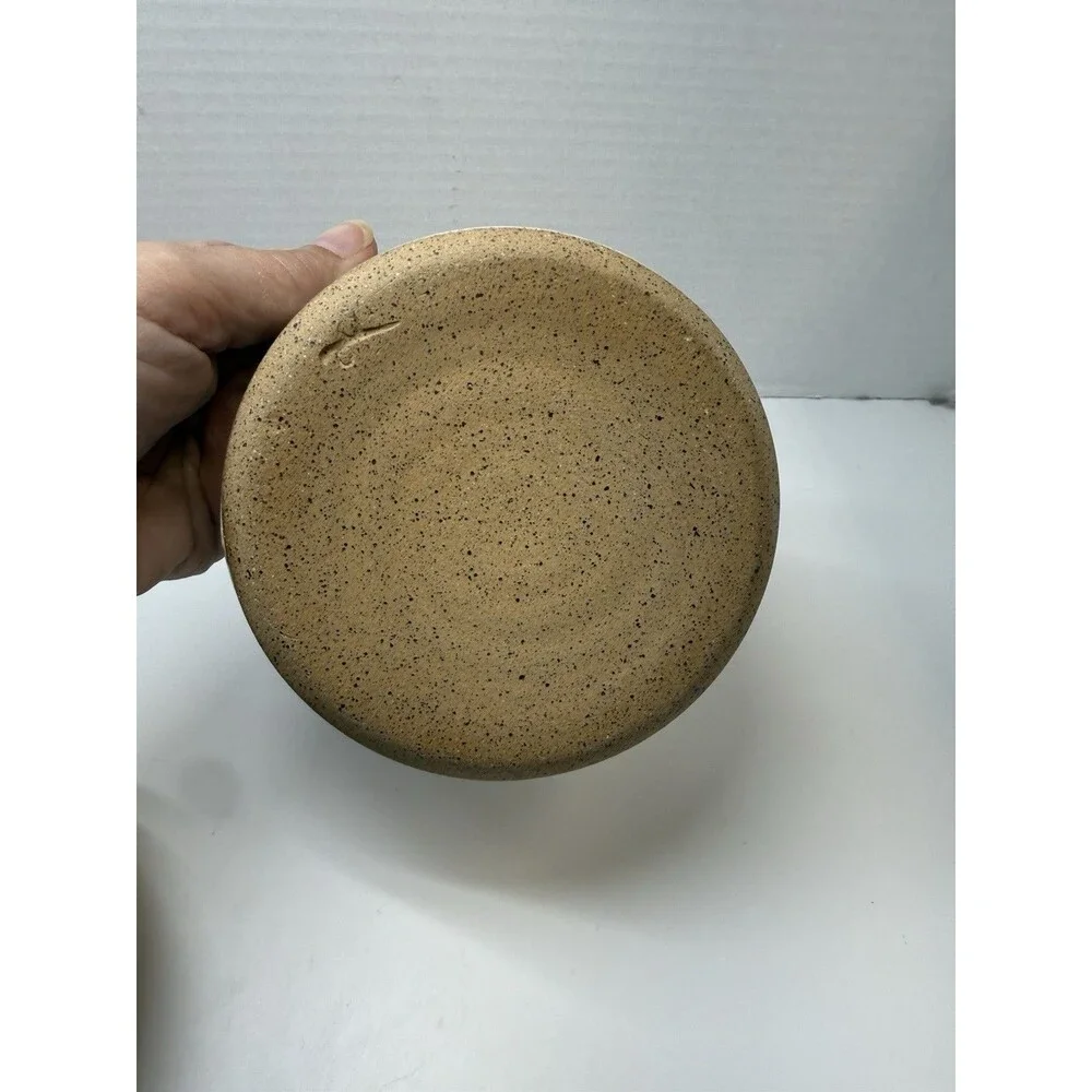 Art Pottery French Butter Keeper 5.5” Round Tree Design